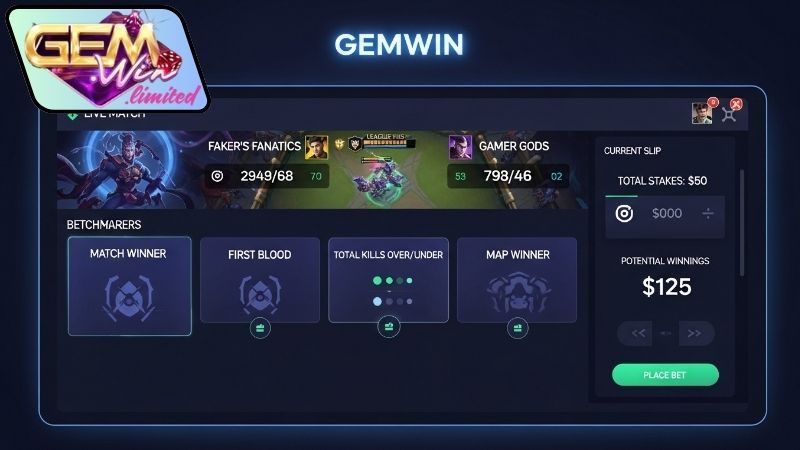 Giao diện cá cược esports thân thiện Gemwin dễ sử dụng 5 giao dien ca cuoc esports than thien gemwin